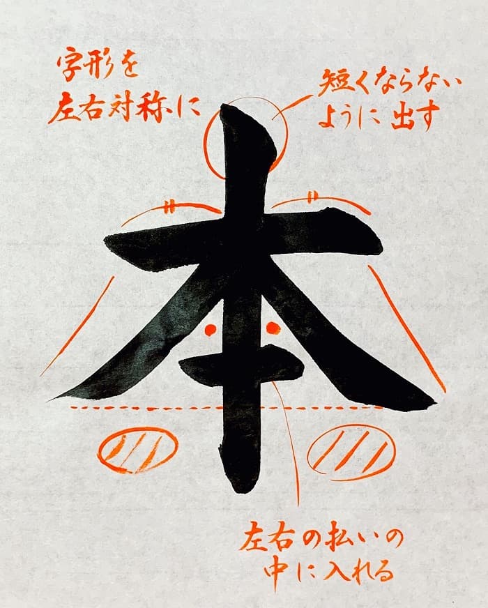 【書道】「本」の書き方とコツ＆手本（毛筆・大筆・楷書）①