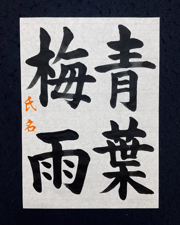 【書道/習字】「青葉梅雨」の書き方とコツ＆お手本（毛筆・大筆・楷書）①