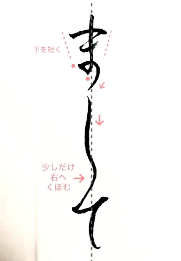 【硬筆・ペン習字】「まして」（筆ペン）の書き方と練習のコツ・見本＆お手本（ボールペン字/書道）