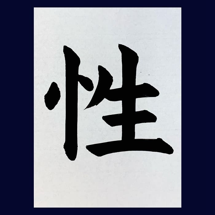 【書道/習字】「性」の書き方とコツ＆お手本（毛筆・大筆・楷書）②