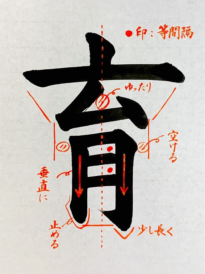 【書道/習字】「育」の書き方とコツ＆お手本（毛筆・大筆・楷書）①