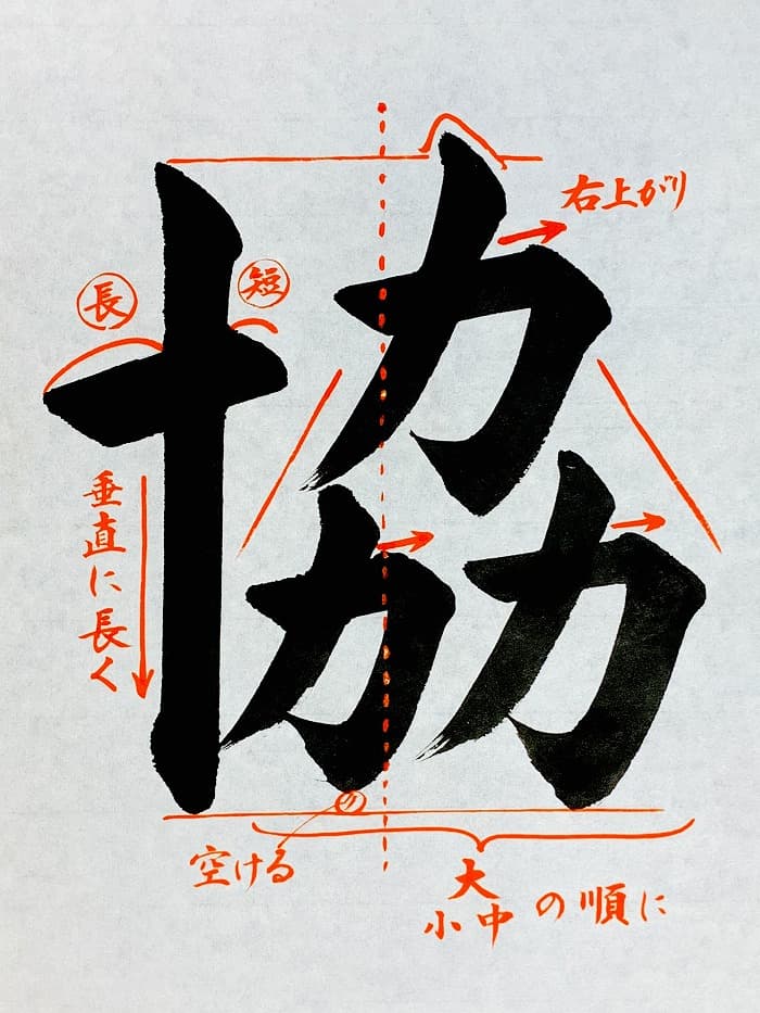 【書道/習字】「協」の書き方とコツ＆お手本（毛筆・大筆・楷書）①