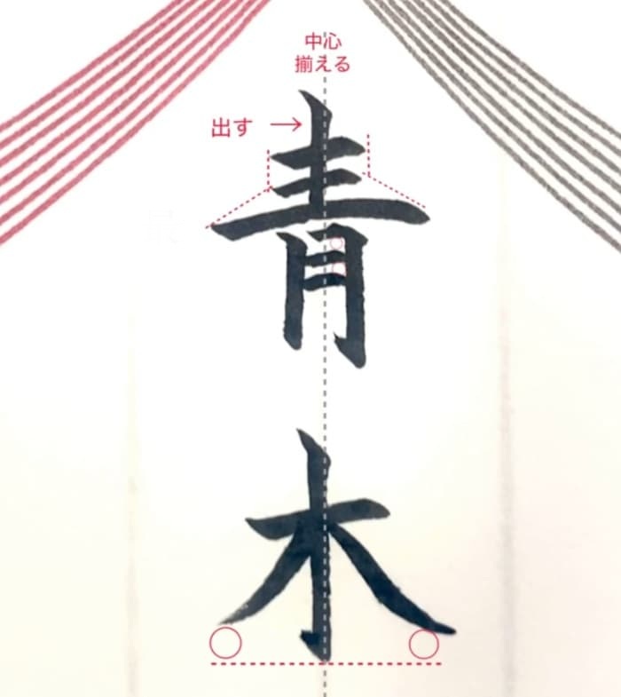 【硬筆・ペン習字】「青木」(筆ペン)の書き方と練習のコツ・見本&お手本(ボールペン字/書道)