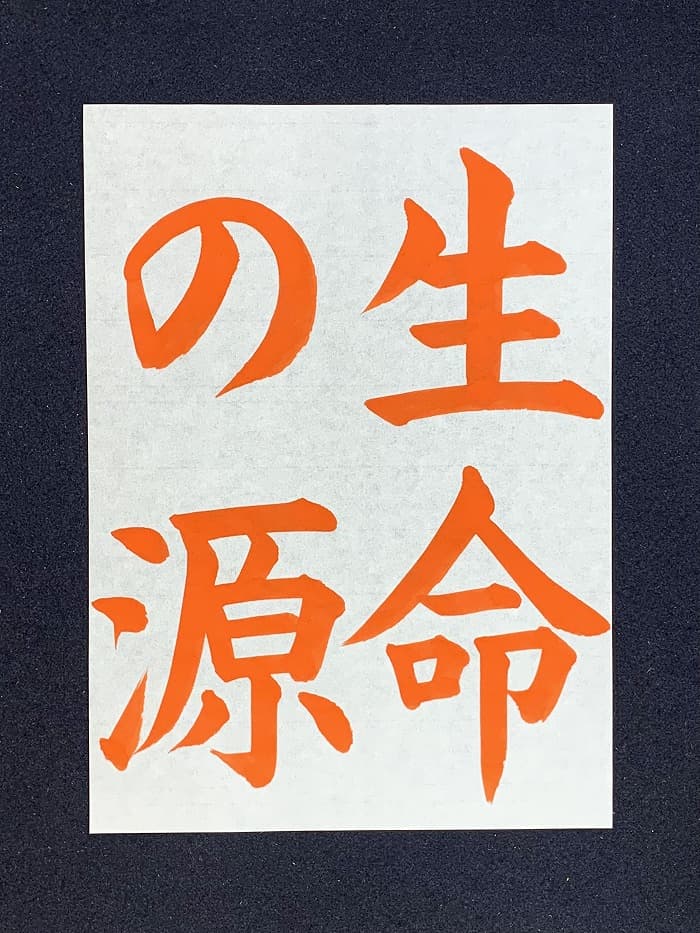 【書道/習字】「生命の源」の書き方とコツ&お手本(毛筆・大筆・楷書)