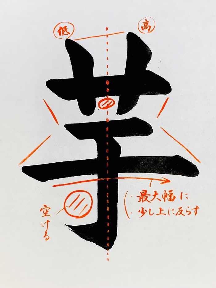 【書道/習字】「芋」の書き方とコツ＆お手本（毛筆・大筆・楷書）①