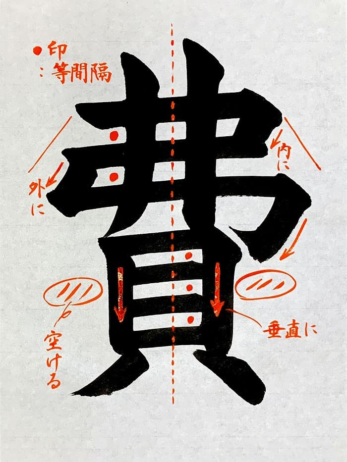 【書道/習字】「費」の書き方とコツ＆お手本（毛筆・大筆・楷書）①