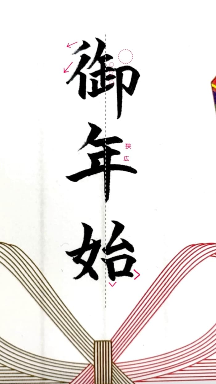 【硬筆・ペン習字】「御年始」(筆ペン)の書き方と練習のコツ・見本&お手本(ボールペン字/書道)