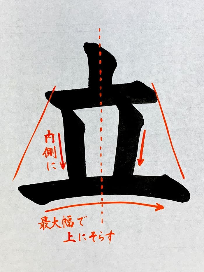 【書道/習字】「立」の書き方とコツ＆お手本（毛筆・大筆・楷書）①