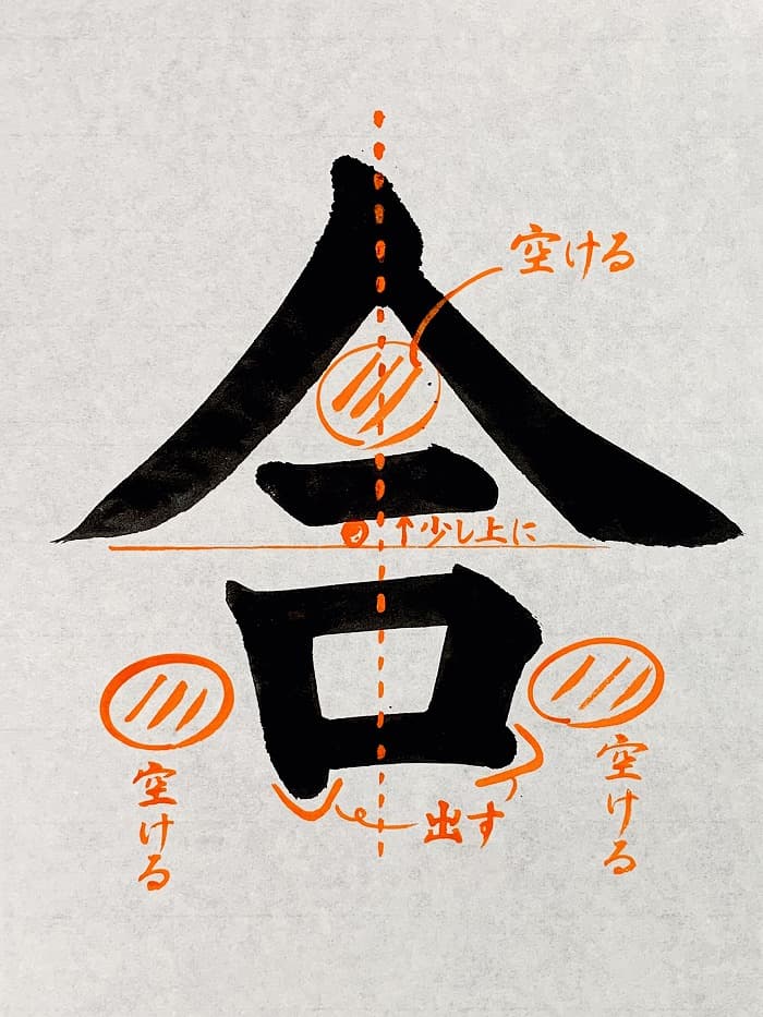 【書道/習字】「合」の書き方とコツ&お手本(毛筆・大筆・楷書)①