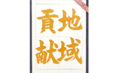 【書道/習字】「地域貢献」の書き方とコツ&お手本動画(毛筆・大筆・楷書)
